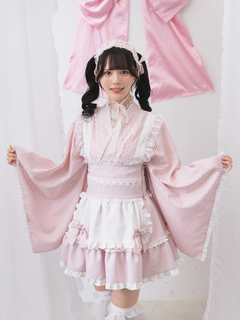 ギンガムメイド浴衣ドレス