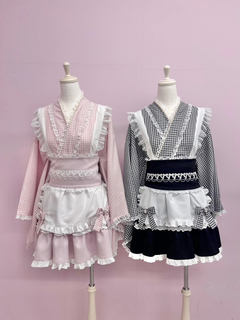 ギンガムメイド浴衣ドレス