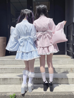 ギンガムメイド浴衣ドレス