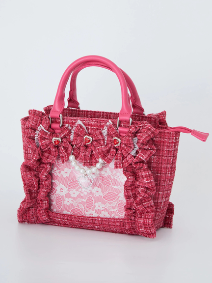 【新色＆再販】確定ファンサのおまじないツイードBag 小(ピンク)