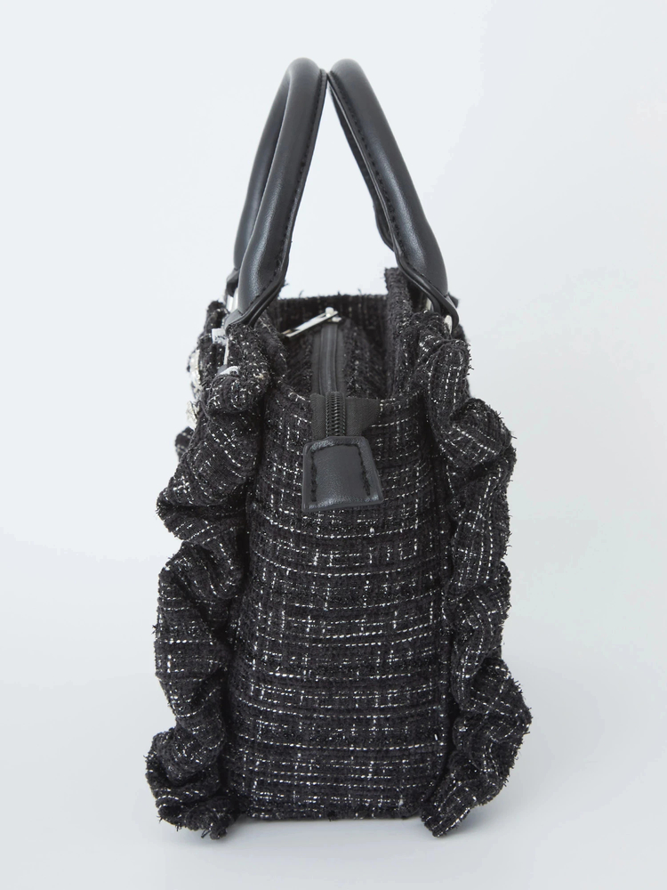 確定ファンサのおまじないBAG ブラック 新色&再販】確定ファンサのおまじないツイードBag 小 - Ank