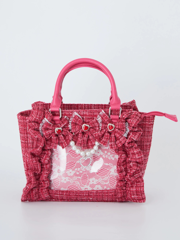 Ank Rouge 痛バッグ　ピンク 痛バ再販】確定ファンサのおまじないツイードBag 小 - Ank Rouge(アン