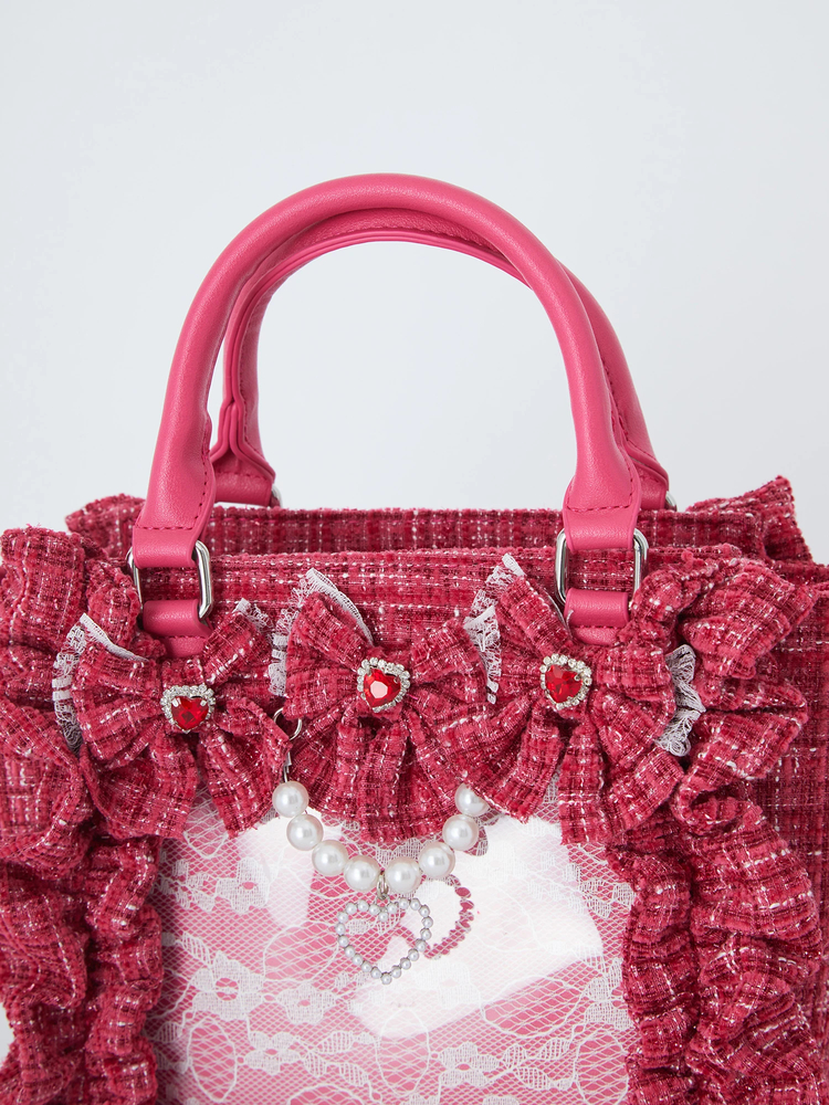 確定ファンサのおまじないツイードbag 大 ブラック 痛バ 再販】確定ファンサのおまじないツイードBag 大 - Ank Rouge