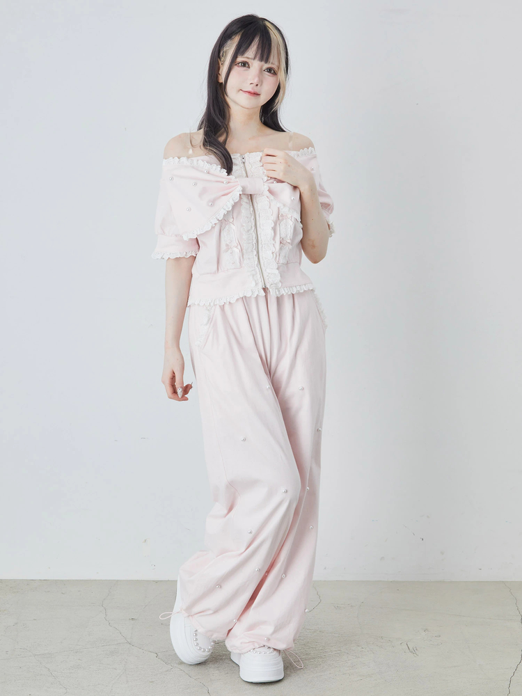 Ank Rouge お花裏毛ジャージ お花裏毛ジャージ - Ank Rouge(アンクルージュ)のパーカ