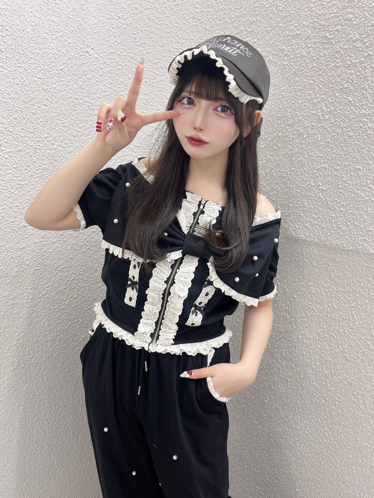 Ank Rouge☆パール付 ズボン パールジャージパンツ - Ank Rouge(アンクルージュ)のパンツ