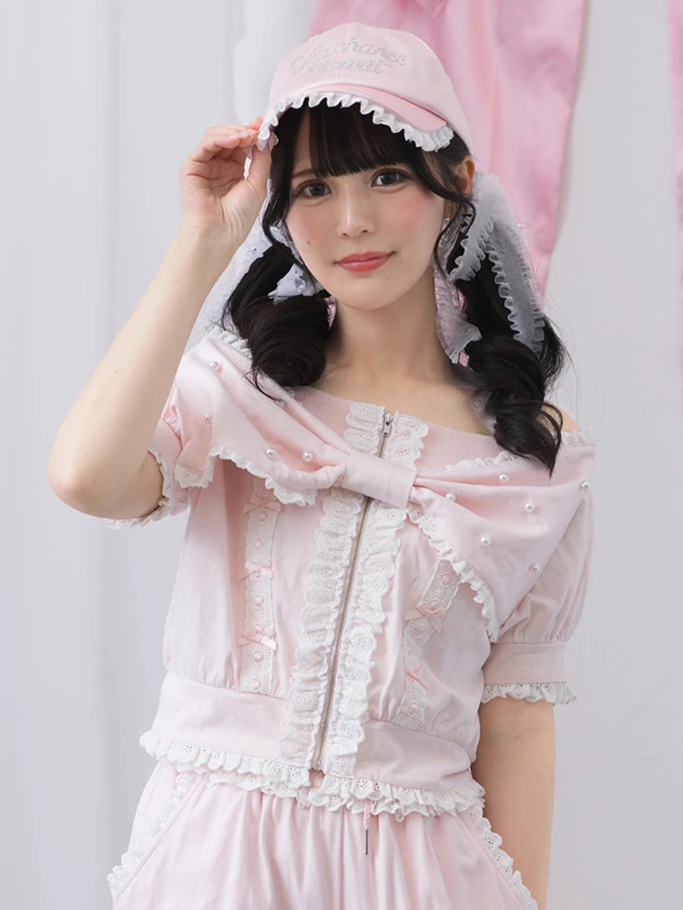 パーカ らん様 オフショルリボンパーカー - Ank Rouge(アンクルージュ)のパーカ