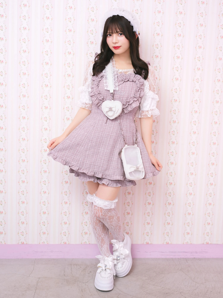 Ank Rouge ハートエプロンツイード ピンク ハートエプロンツイードSETUP - Ank Rouge(アンクルージュ)の