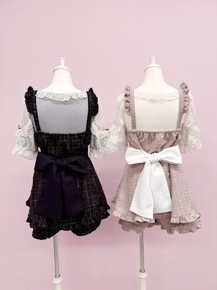 Ank Rouge ハートエプロンツイード ピンク Ank Rouge ハートエプロンツイード ピンク Ank Rouge ハートエプロン