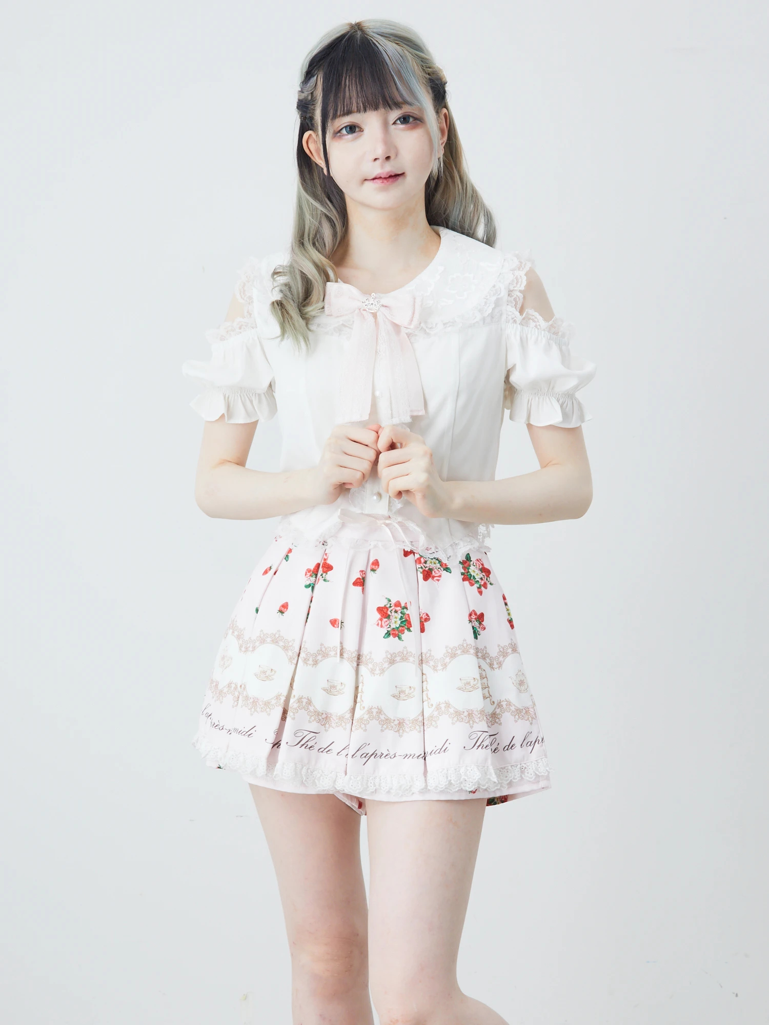 新品タグ付♡アンクルージュ♡ネコちゃん制服セットアップ♡ピンク♡ 新品タグ付♡アンクルージュ♡ネコちゃん制服セットアップ