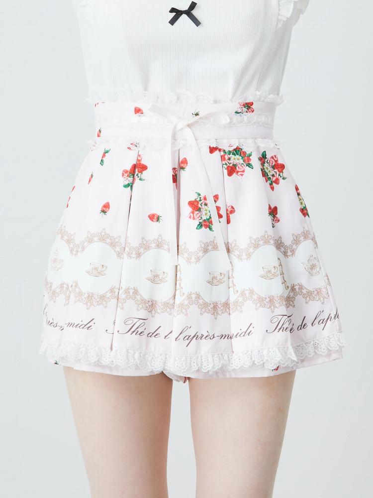 afternoon tea print スカパン - Ank Rouge(アンクルージュ)のショート