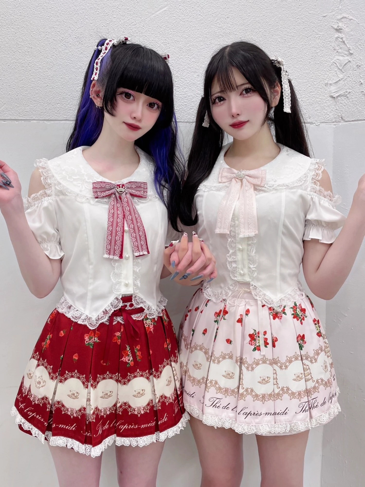 Ankrouge　afternoon tea print スカパン　ピンク afternoon tea print スカパン - Ank Rouge(アンクルージュ)の