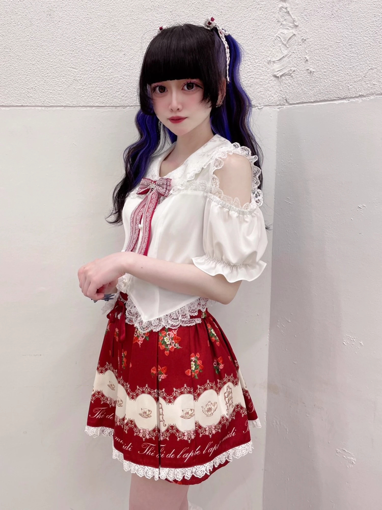 Ankrouge　afternoon tea print スカパン　ピンク afternoon tea print スカパン - Ank Rouge(アンクルージュ)の
