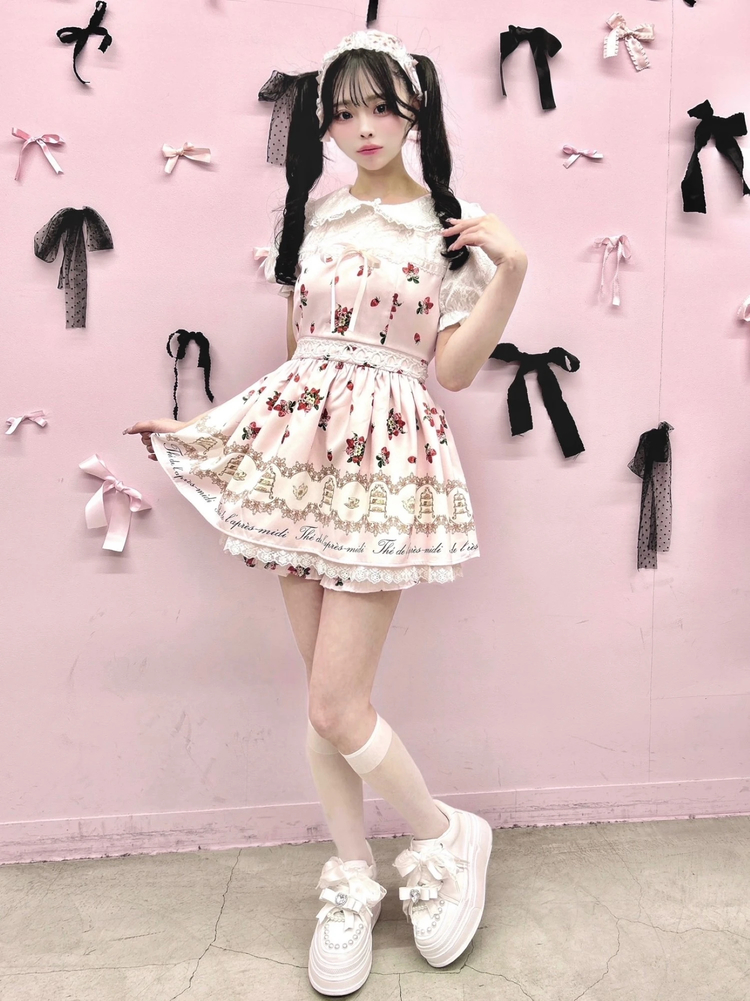 ワンピース Ank Rouge AFTERNOON TEA PRINT SET UP ワンピース Ank