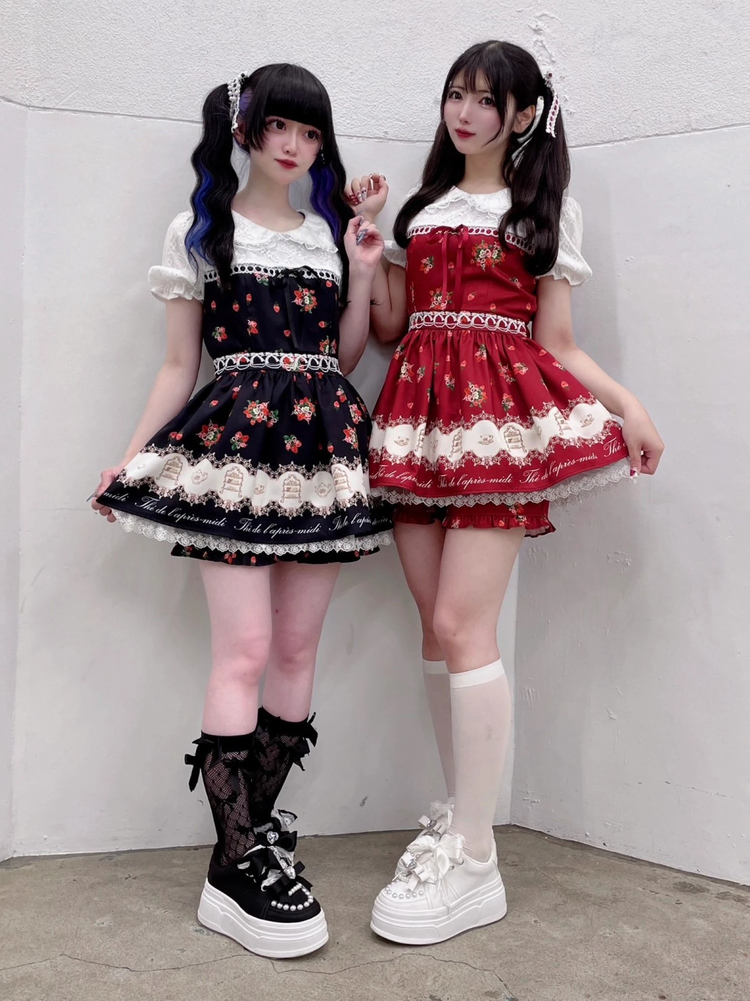ワンピース Ank Rouge AFTERNOON TEA PRINT SET UP Ank Rouge ワンピース AFTERNOON TEA PRINT SET UP : ZOZOTOWN