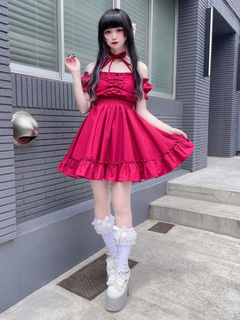 おリボンオフショルドーリーワンピース