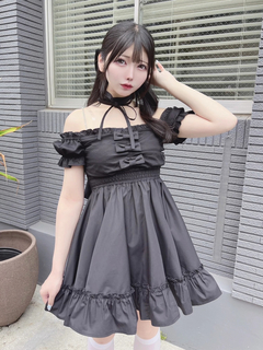 おリボンオフショルドーリーワンピース
