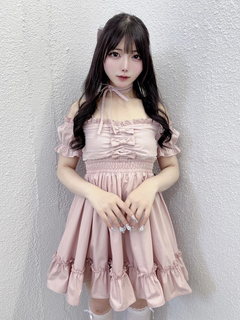 おリボンオフショルドーリーワンピース