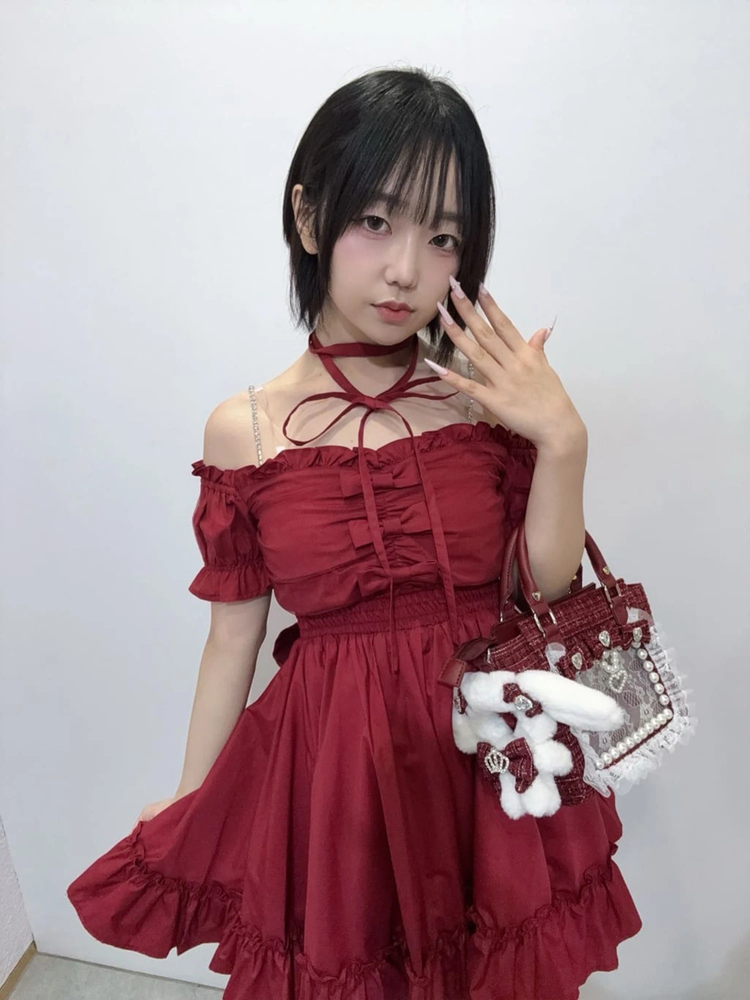 【お取り置き承り中】アンクルージュ おリボンオフショルド一リ一ワンピース オフショルリボンお姉さんワンピース - Ank Rouge(アンクルージュ)の