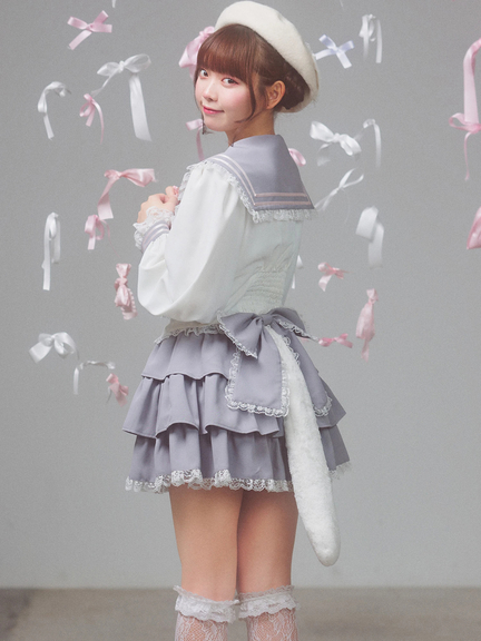 ネコのJK制服スカパン(グレー)