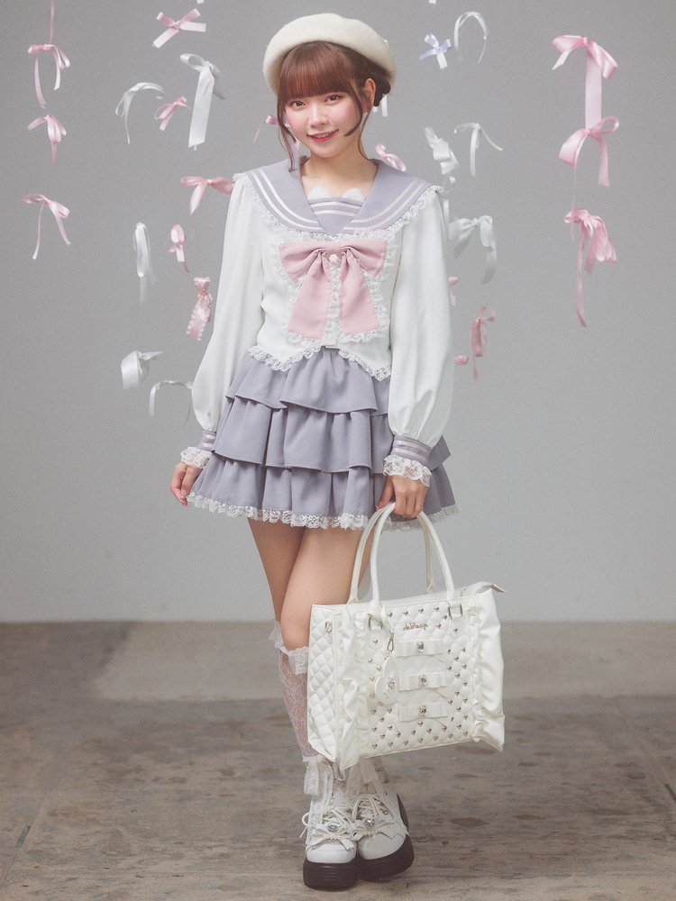 新品タグ付♡アンクルージュ♡ネコちゃん制服セットアップ♡ピンク♡ 新品タグ付♡アンクルージュ♡ネコちゃん制服セットアップ