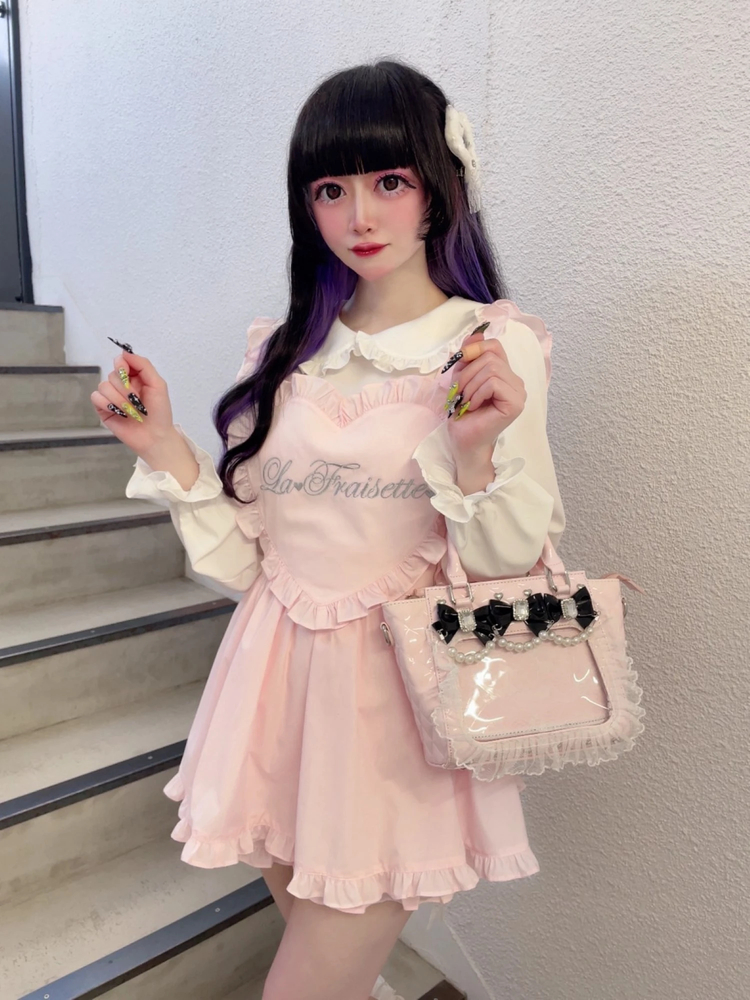 Ank Rouge ハートエプロンセットアップ モノグラムジャガードニットSET/UP - Ank Rouge(アンクルージュ