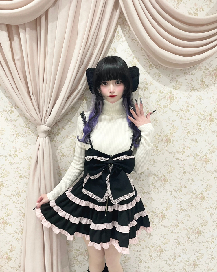 BIGリボン配色ティアードジャンスカ - Ank Rouge(アンクルージュ)の