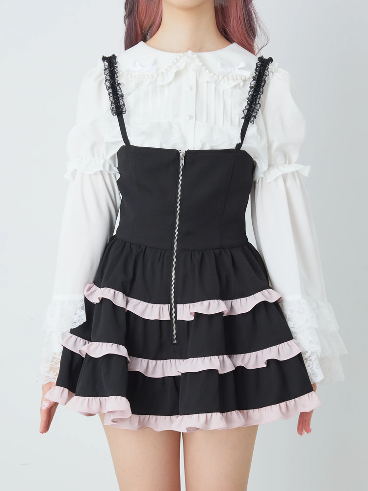 BIGリボン配色ティアードジャンスカ - Ank Rouge(アンクルージュ)の