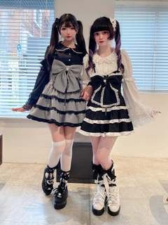 BIGリボン配色ティアードジャンスカ