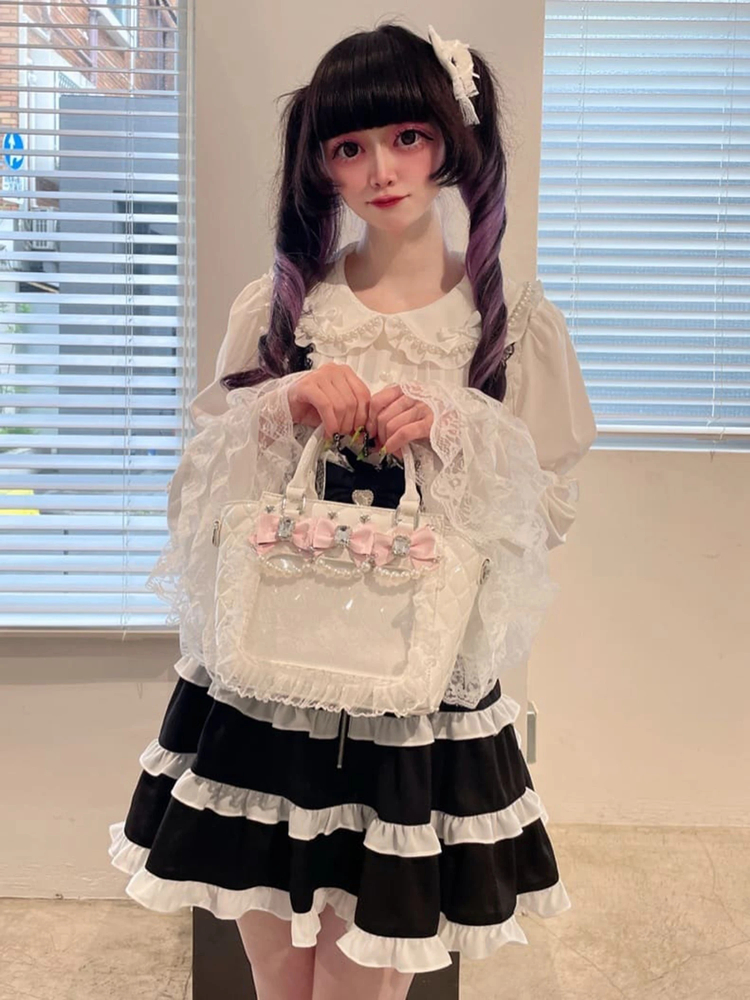 BIGリボン配色ティアードジャンスカ - Ank Rouge(アンクルージュ)の