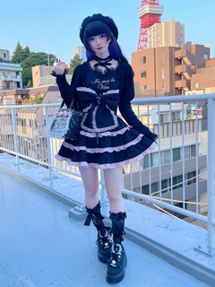 BIGリボン配色ティアードジャンスカ