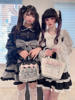 BIGリボン配色ティアードジャンスカ