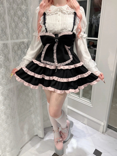 BIGリボン配色ティアードジャンスカ