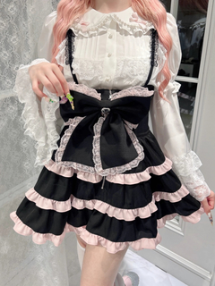 BIGリボン配色ティアードジャンスカ