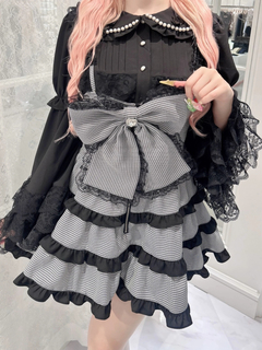 BIGリボン配色ティアードジャンスカ