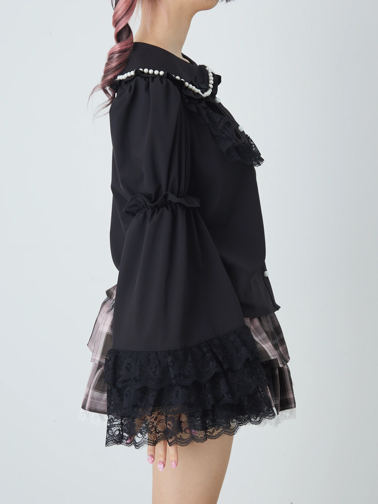 りぼん⋈AC♡ シアージョーゼットアシンメリボンブラウス|LANVIN en Bleu