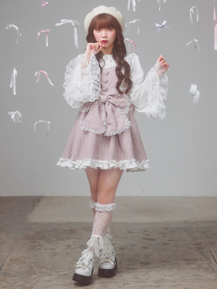 はしごリボン姫袖ブラウス　ピンク　Ank Rouge 最終値下げ】Ank Rouge はしごリボン姫袖ブラウス ピンク - メルカリ