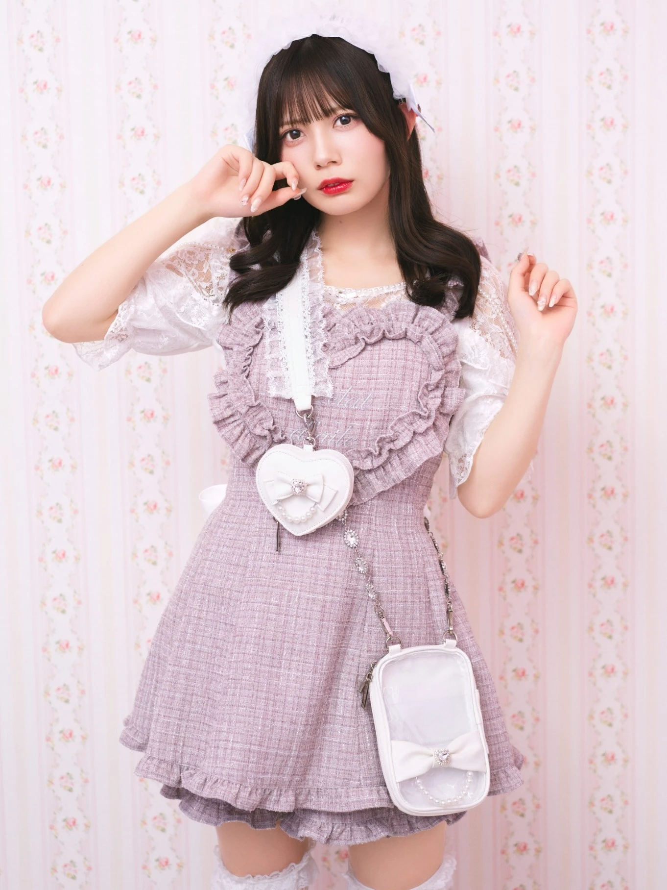セール】チュールレイヤード巾着リボンバッグ（ショルダーバッグ