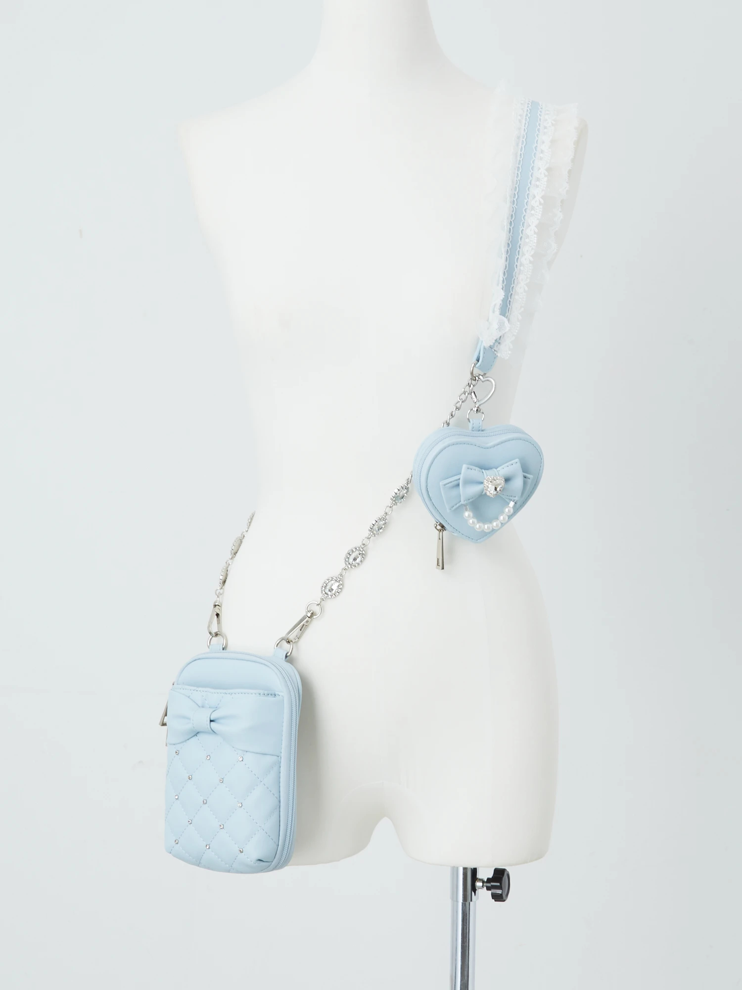 アンクルージュ 水色リボンバッグ リボン＆ビジューBAG - Ank Rouge(アンクルージュ)のバッグ