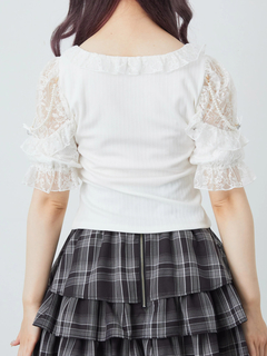 肩フリルテレコTOPS