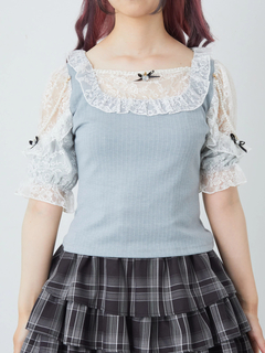 肩フリルテレコTOPS