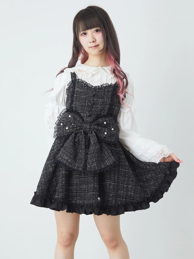 アンクルージュ プリンセスキラキラツイ一ドド一リ一コ一ト(ブルー) キラキラツイードお姫様ワンピース - Ank Rouge(アンクルージュ