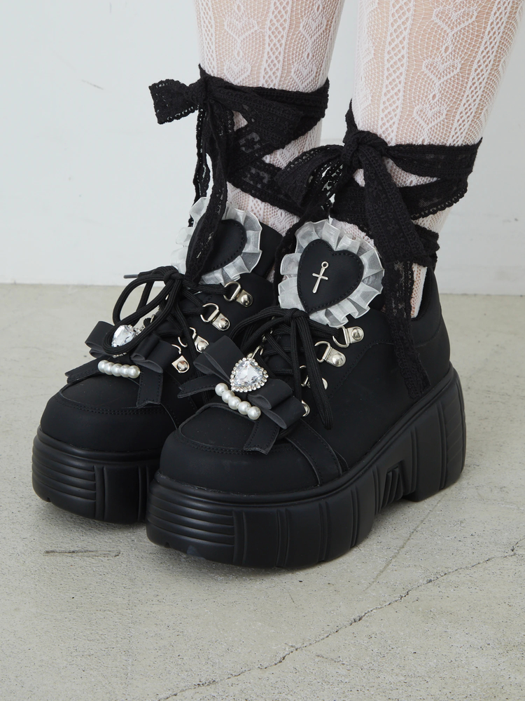 ハートクロススニーカー - Ank Rouge(アンクルージュ)のスニーカー