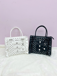 ビジューキルティング合皮A4トートBAG