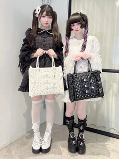 ビジューキルティング合皮A4トートBAG