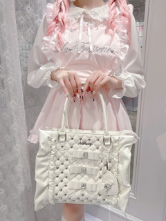 ビジューキルティング合皮A4トートBAG