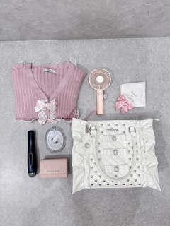 ビジューキルティング合皮A4トートBAG