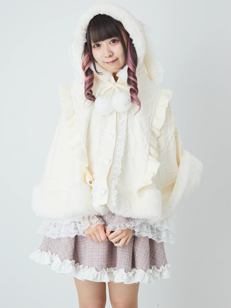 うさちゃんニットポンチョ - Ank Rouge(アンクルージュ)の