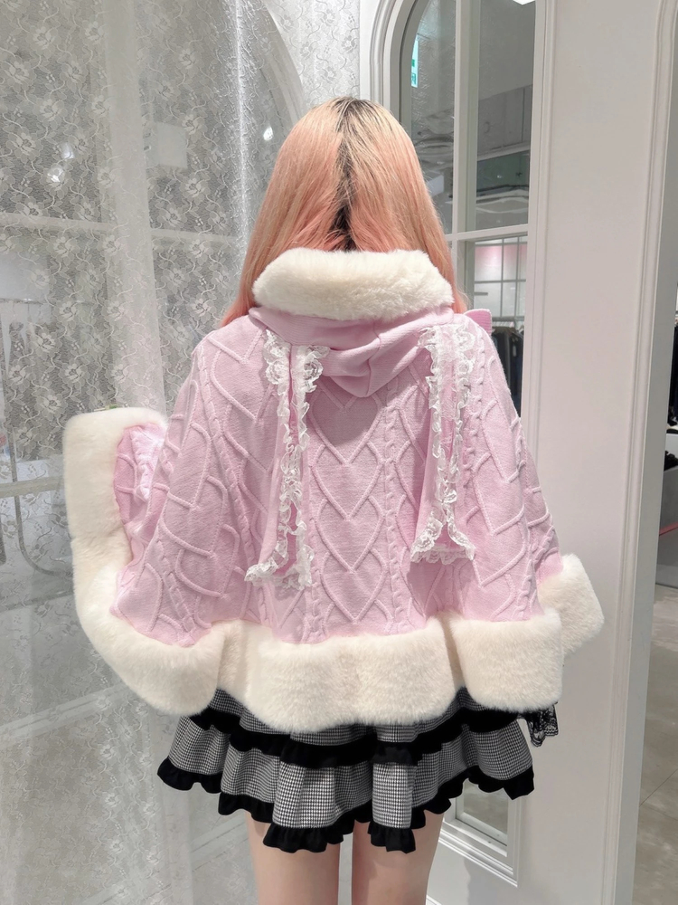 Ank Rouge うさちゃんレースレイヤード風ロンTE pink うさちゃんレース