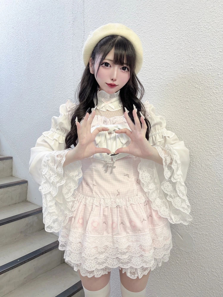 Ank Rouge 千鳥とリボンとケーキのお姫様プリントSETUP 千鳥とリボンとケーキのお姫様プリントSETUP - Ank Rouge(アン