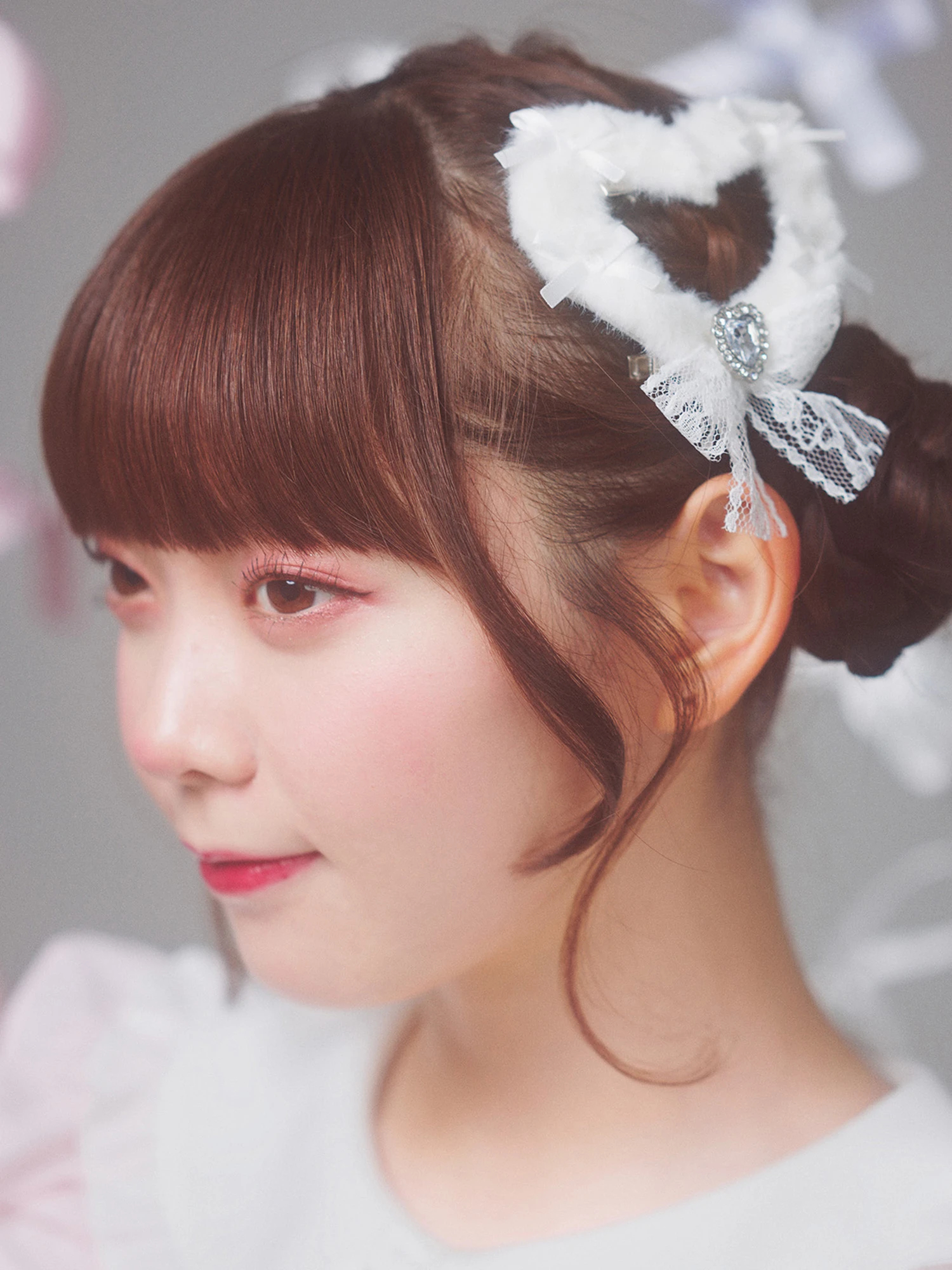 ファーのハートピン - Ank Rouge(アンクルージュ)のヘッドアクセ